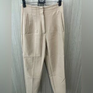 ZARA High-Waisted Pleated Tapered Pants